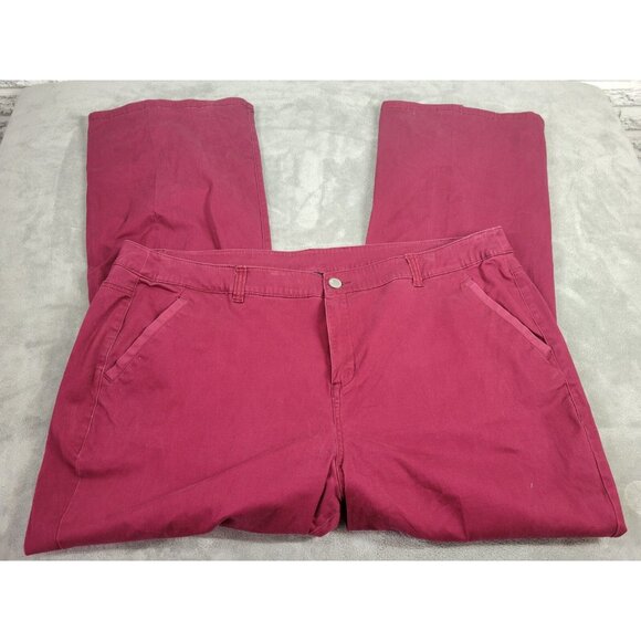 Lane Bryant Women Jeans 26 Plus Straight Leg Burgundy Soft Denim Zip Fly SL28E - Picture 1 of 8